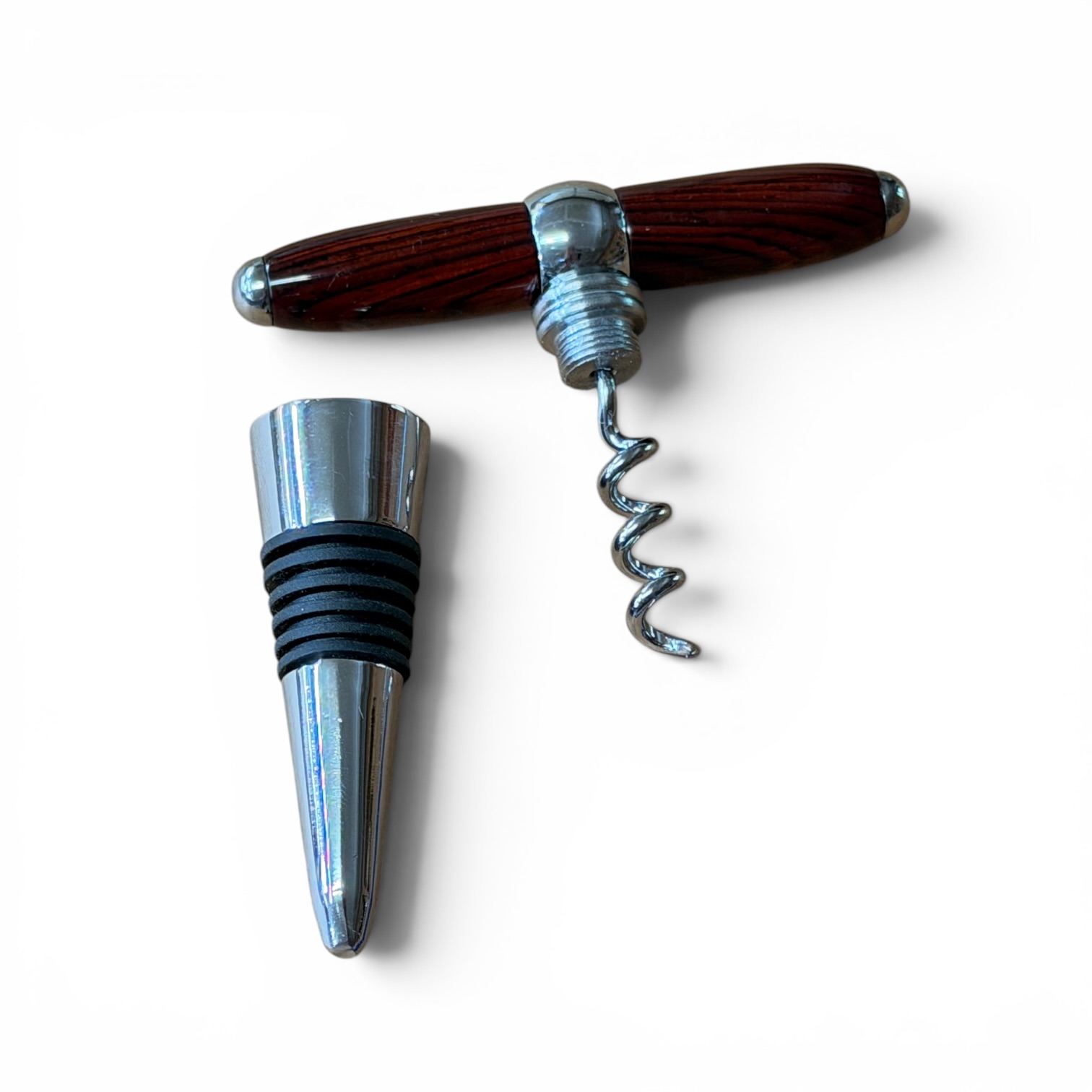 Corkscrew Bottle Stopper Cocobolo