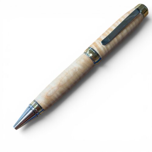 Big Ben Cigar Pen Gold and Chrome Curly Maple