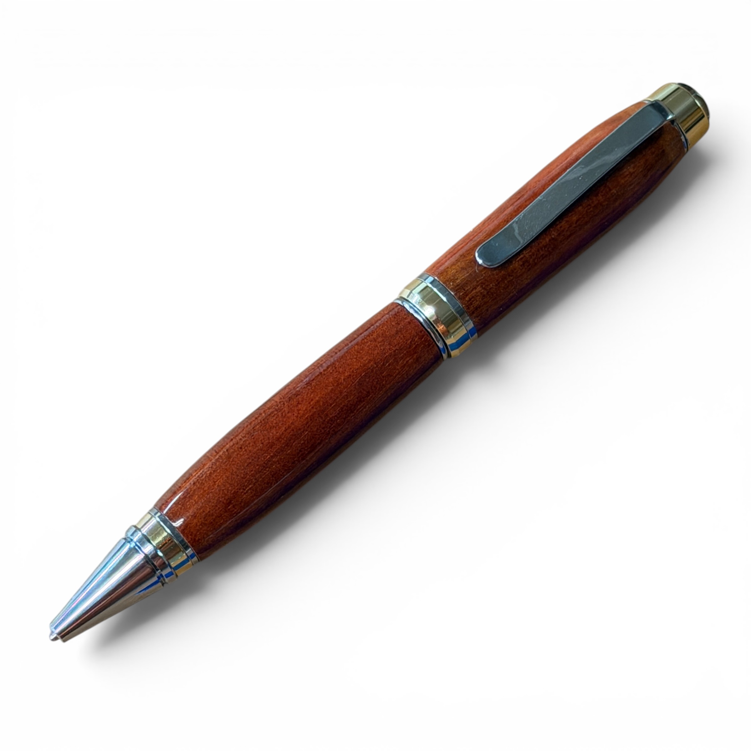 Big Ben Cigar Pen Gold and Chrome Tulipwood