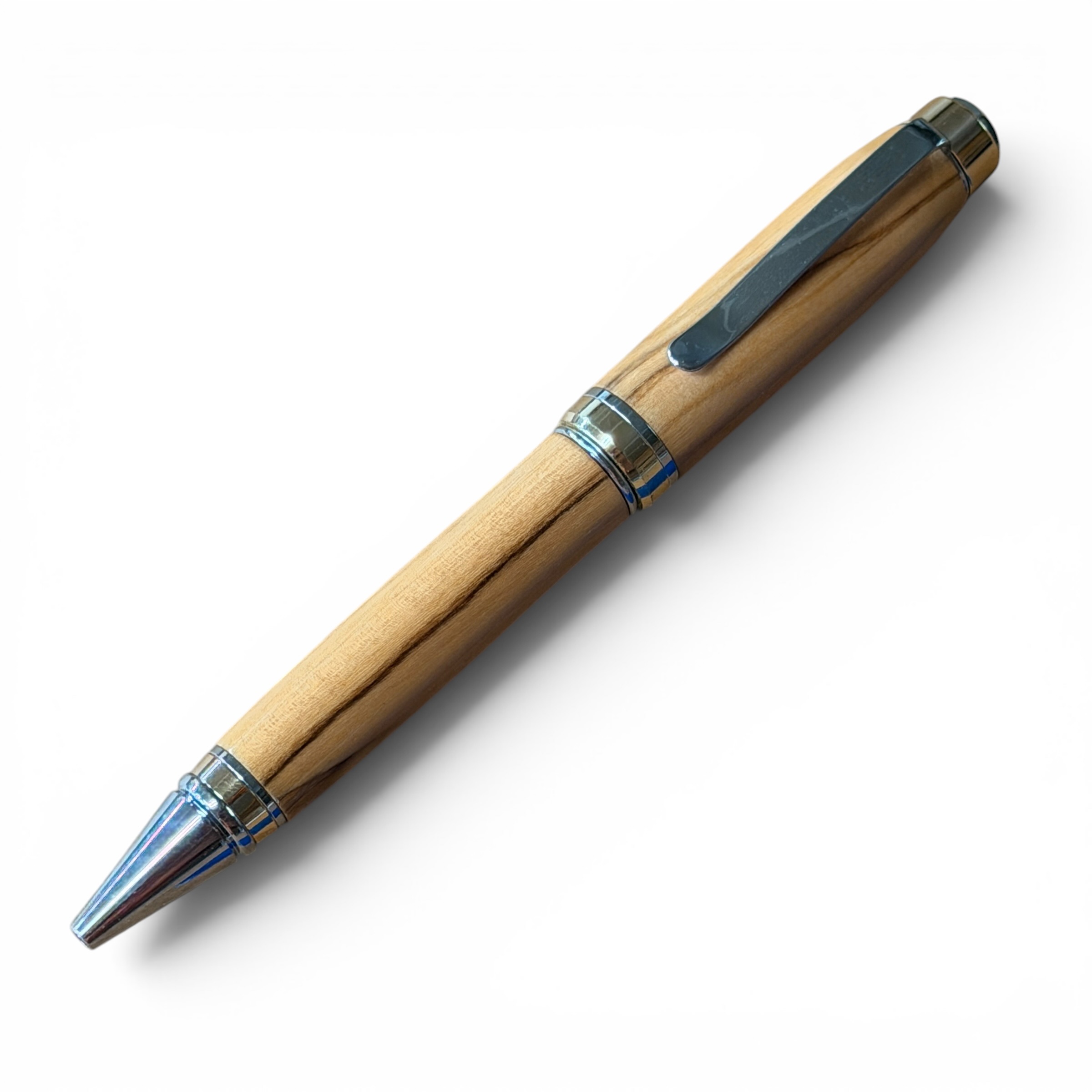 Big Ben Cigar Pen Gold and Chrome Olivewood Straight Grain