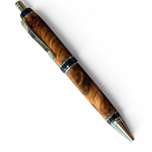 Cigar Style Click Pen Gold Mineral Stained Maple Burl