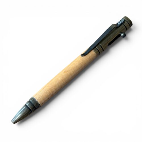 Tec Pen Brass Curly Maple