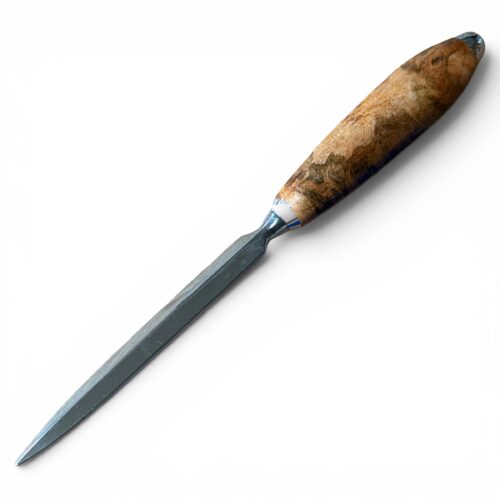 Letter Opener Chrome Mineral Stained Maple Burl