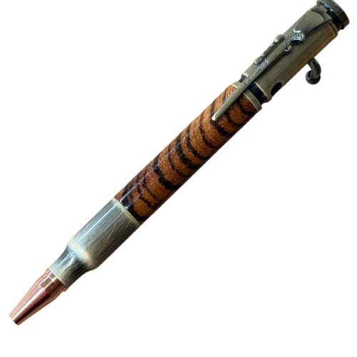 Bolt Action Brass Zebrawood