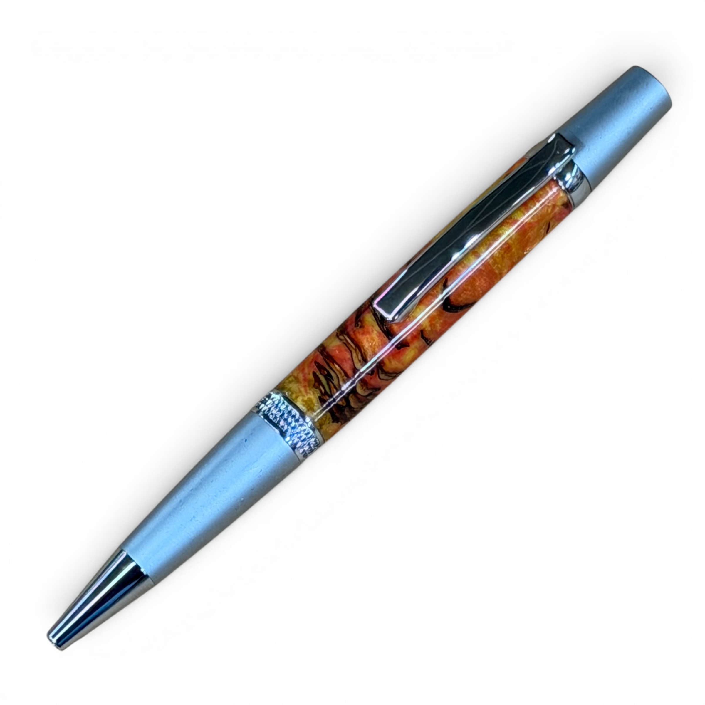 Sierra Select Brushed Satin Pinecone and Red and Yellow Resin