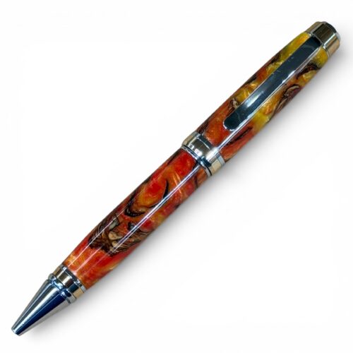 Big Ben Gold and Chrome Select Pine Cone and Red and Yellow Swirl