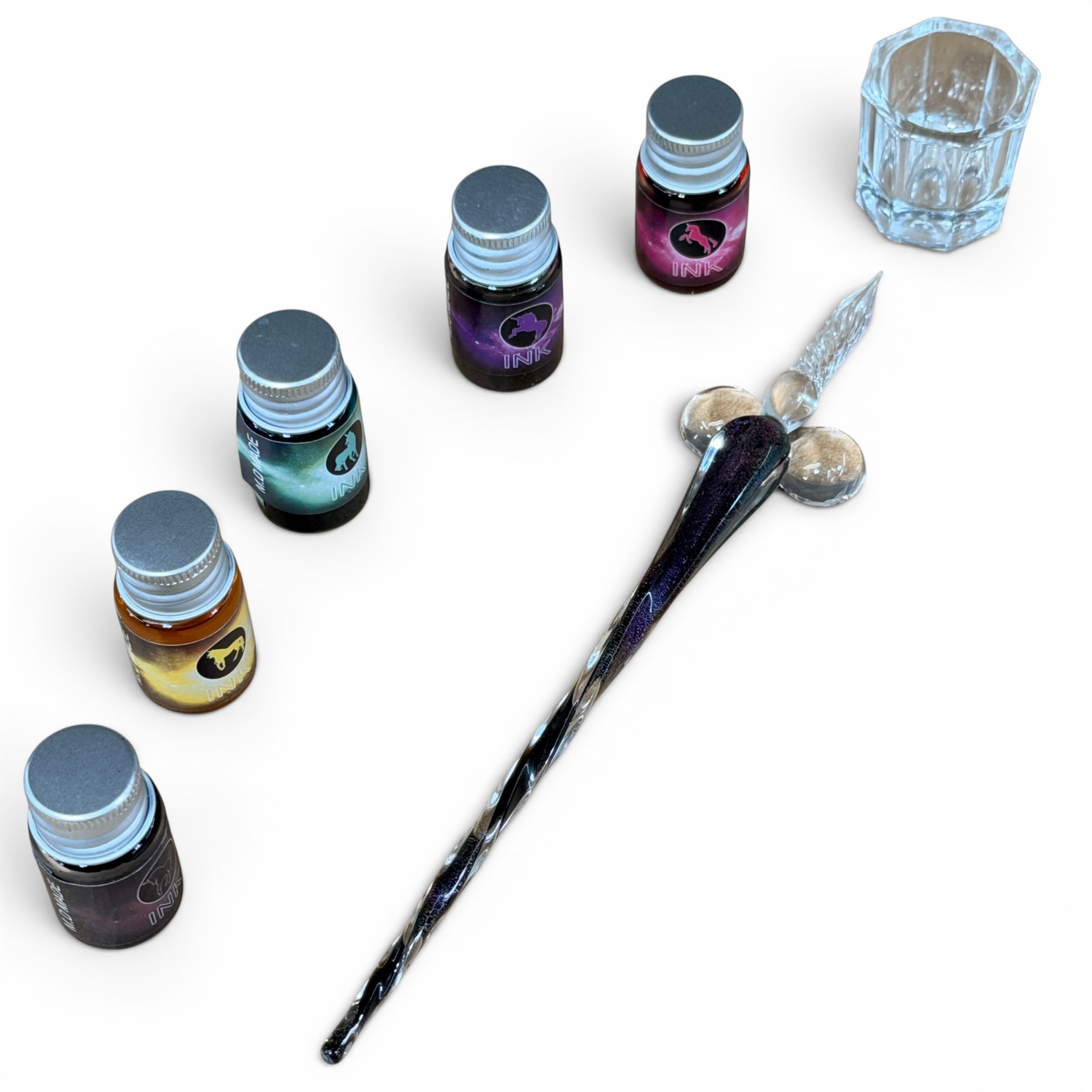 Glass Dip Pen 5 Ink Set Purple