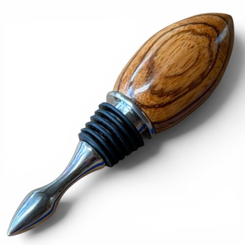 Stainless Steel Bottle Stopper Zebrawood