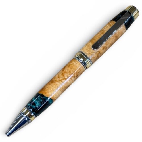 Big Ben Gold and Chrome Select Maple Burl and Green Resin