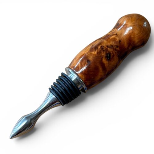 Stainless Steel Bottle Stopper Thuya Burl