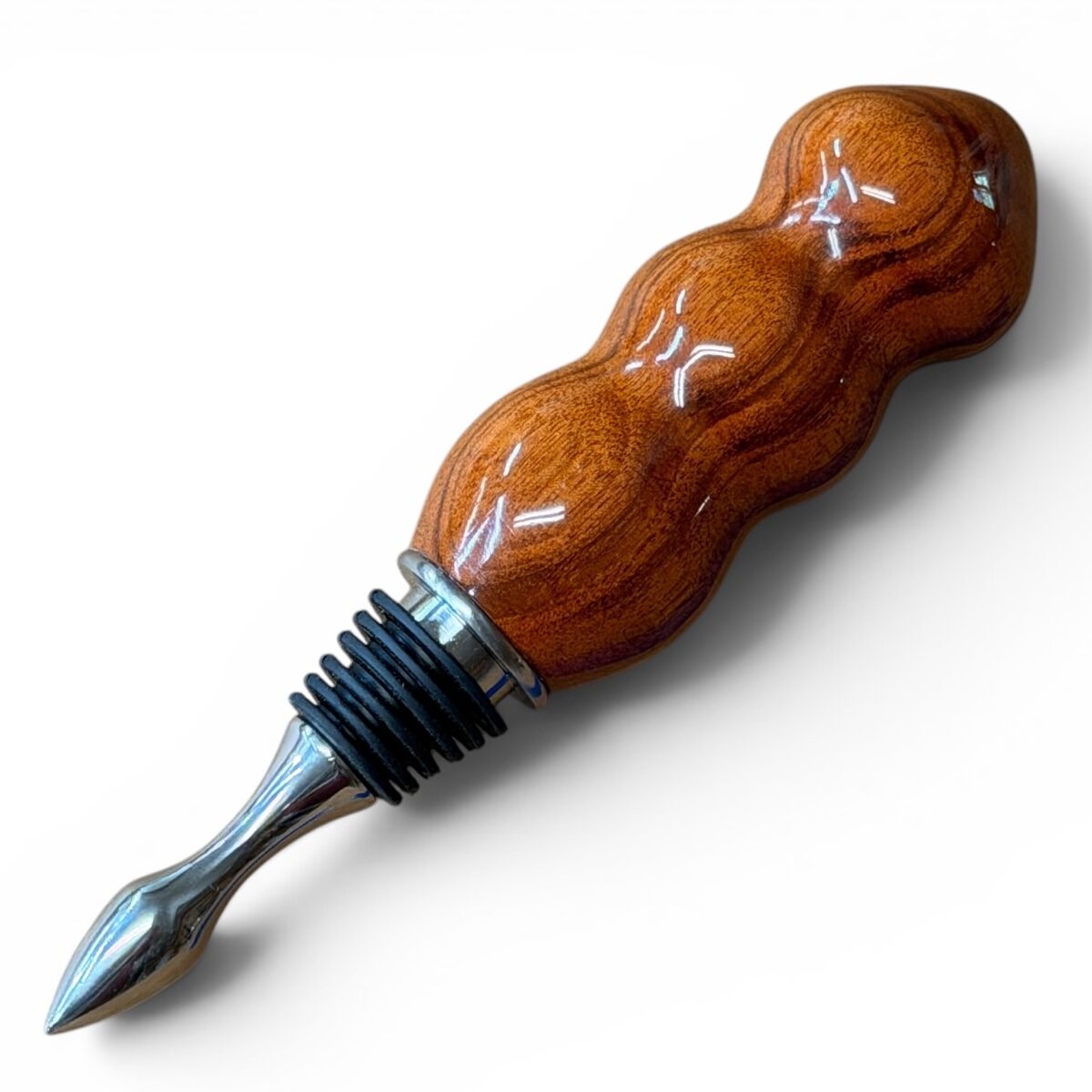 Stainless Steel Bottle Stopper Goncalo Alves Beaded