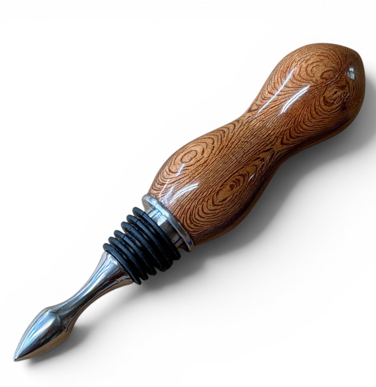 Stainless Steel Bottle Stopper Sycamore Root