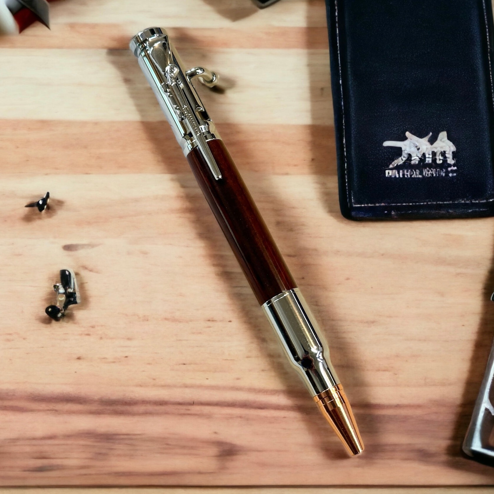 Bolt Action Pen Chrome with Cocobolo